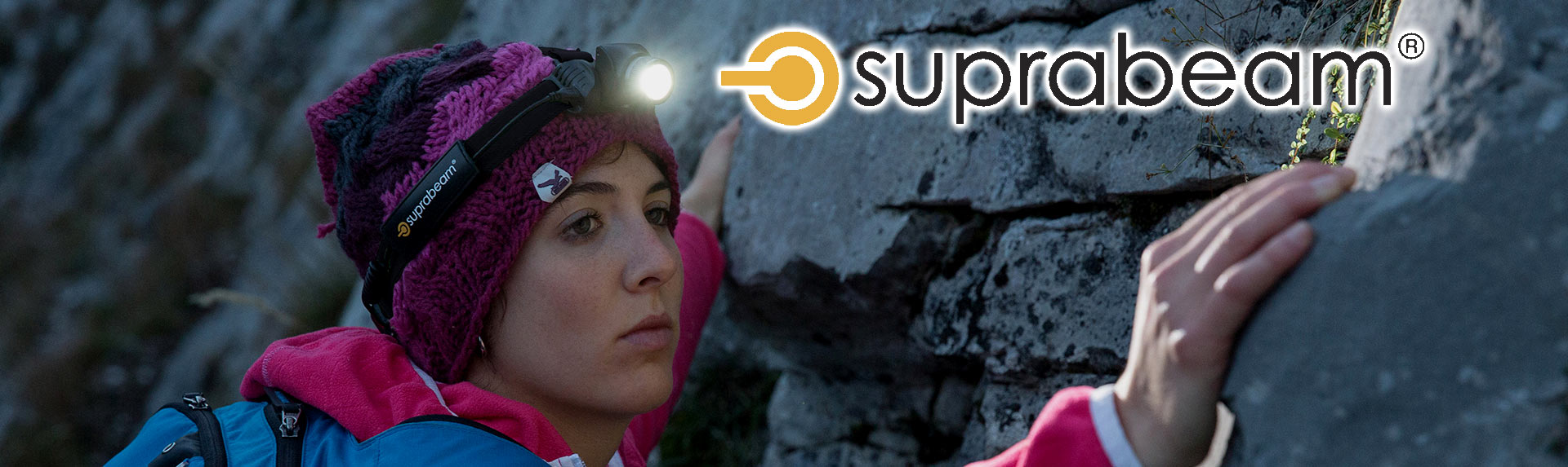 Suprabeam Stirnlampe beim Klettern / Outdoor