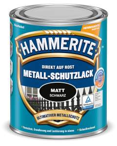 Hammerite Metall-Schutzlack Matt Schwarz Schwarz Matt 2.5 ml
