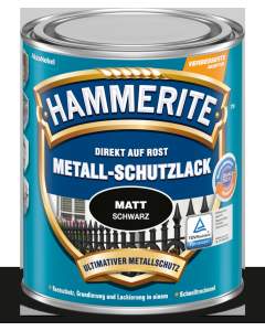 Hammerite Metall-Schutzlack Matt Schwarz Schwarz 250 ml