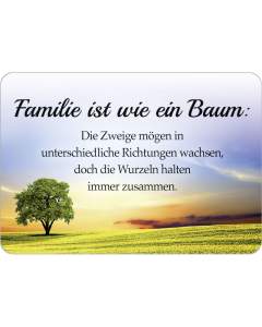 Puag Blechschild mit Kordel Familie ist wie ein Baum Blech 16.5 x 11.5 cm