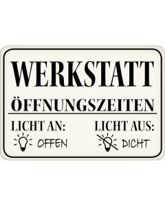 Puag Blechschild mit Kordel Werkstatt Blech 16.5 x 11.5 cm