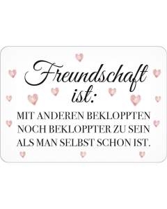 Puag Blechschild mit Kordel Freundschaft Blech 16.5 x 11.5 cm