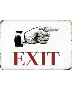 Puag Blechschild mit Kordel Exit Blech 16.5 x 11.5 cm