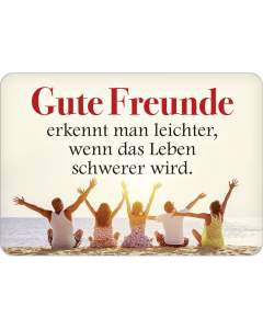 Puag Blechschild mit Kordel Gute Freunde Blech 16.5 x 11.5 cm