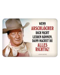 Puag Blechschild mit Kordel John Wayne Blech 16.5 x 11.5 cm