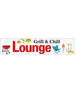 Puag Strassenschild Grill & Chill Lounge Blech 46 x 10 cm