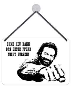 Puag Blechschild mit Kordel Bud Spencer Bestes Pferd Blech 16.5 x 11.5 cm