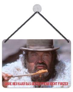 Puag Blechschild mit Kordel Bud Spencer Bohnen Blech 16.5 x 11.5 cm