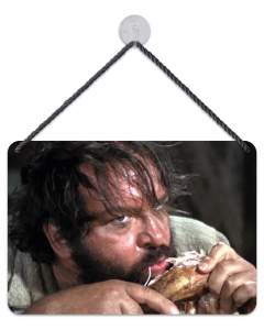 Puag Blechschild mit Kordel Bud Spencer Hühnchen Blech 16.5 x 11.5 cm