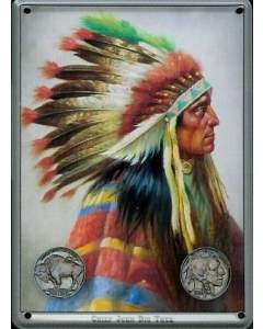 Puag Indianer 8 x 11 cm Miniaturschild inkl. Magnet