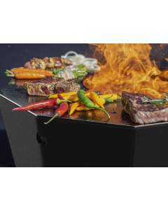 Ora Feuerplatte Black Edition Stehtischhöhe Stahl Schwarz