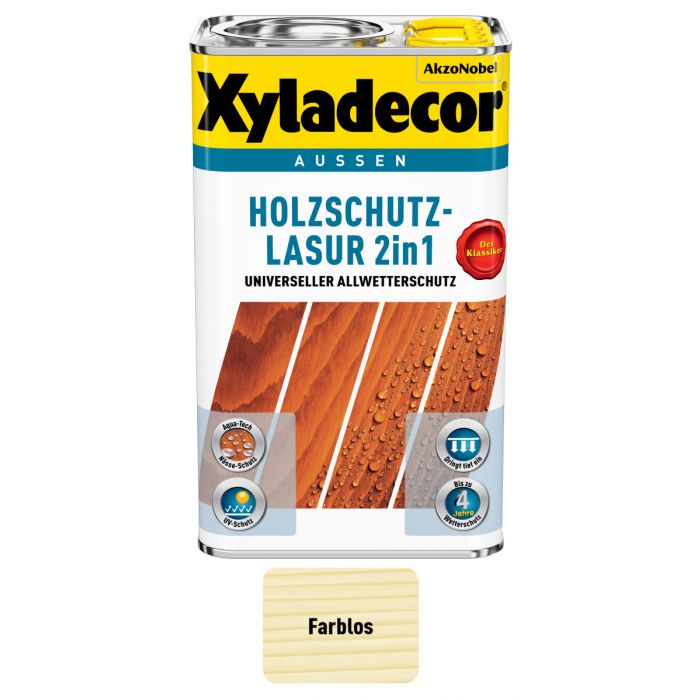 Xyladecor Lasure de protection du bois 2 en 1 Incolore Incolore Mat