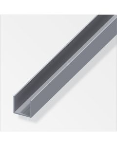 Alfer Profilé en U carré aluminium brut