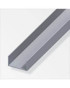 Alfer Profilé en U rectangulaire aluminium brut
