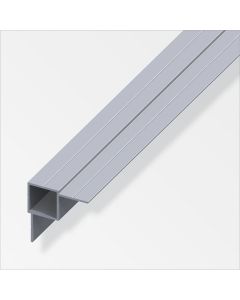 Alfer Quadratrohr 2 Schenkel versetzt Aluminium blank 1000 mm