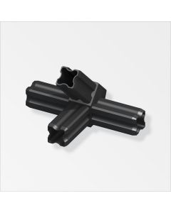 Alfer Knoten-Verbinder 45°, 4 Zapfen, Kunststoff schwarz