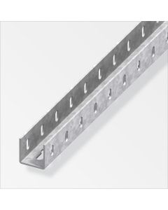 Alfer Quadrat U-Profil gelocht Stahl verzinkt Verzinkt 1000x35.5x35.5 mm
