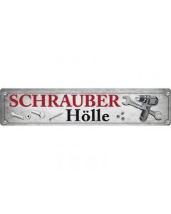 Puag Strassenschild Schrauber Hölle Blech 46 x 10 cm