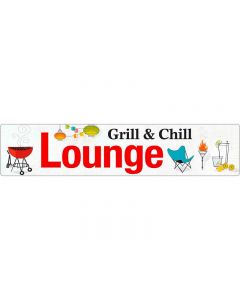 Puag Strassenschild Grill & Chill Lounge Blech 46 x 10 cm