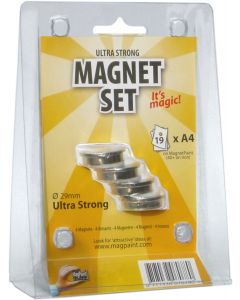Magpaint Magnete rund ultra strong silber