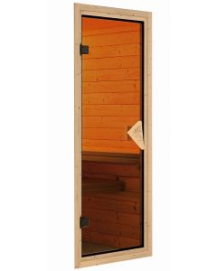 Karibu Porte du sauna Classic Verre trempé de sécurité bronzé