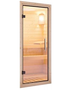 Karibu Porte du sauna Verre clair Verre trempé de sécurité clair