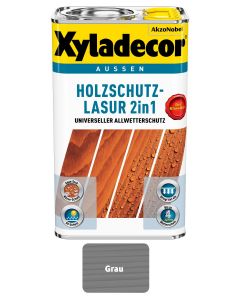 Xyladecor Holzschutz-Lasur 2 in 1 Grau Matt