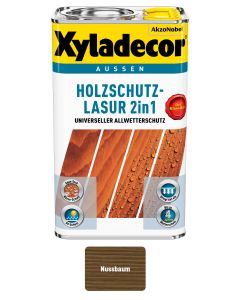 Xyladecor Holzschutz-Lasur 2 in 1 Nussbaum Matt