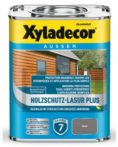 Xyladecor Holzschutz-Lasur Plus Grau Seidenmatt 